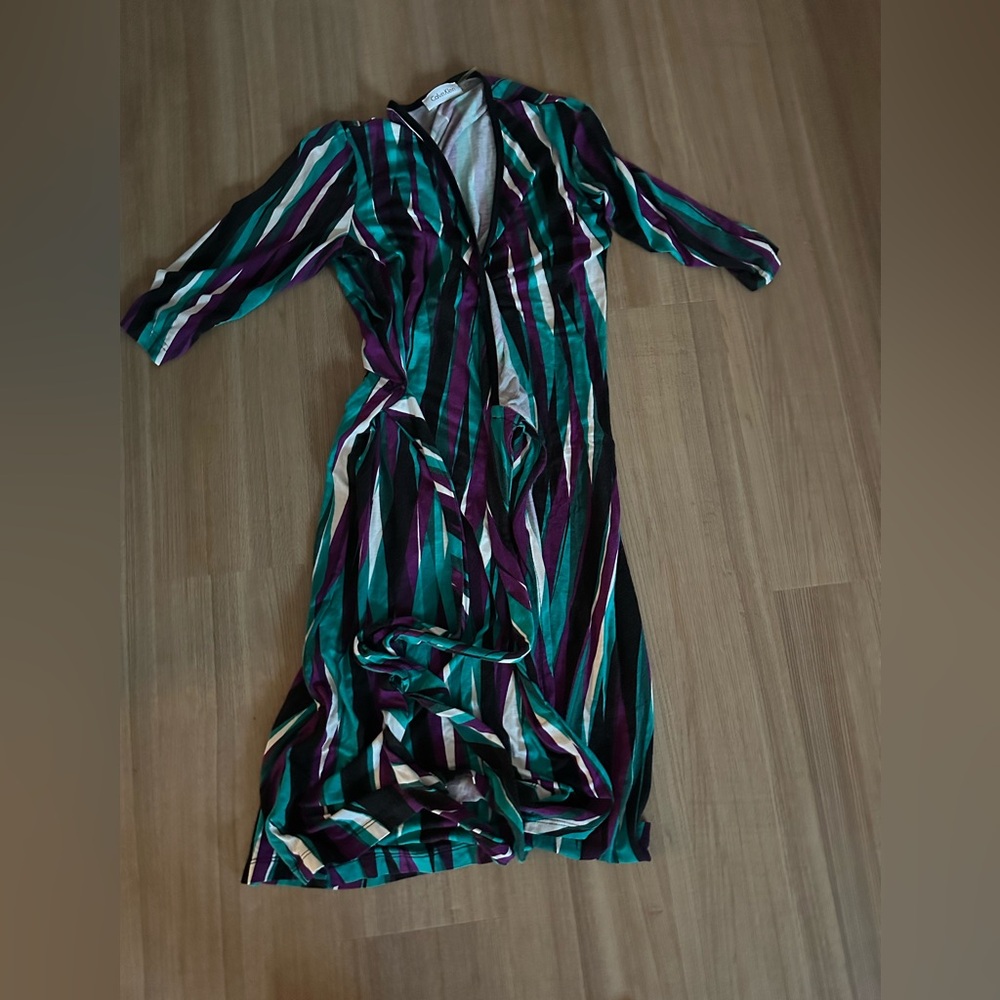 Calvin Klein Multicolor Striped Long Sleeve Dress